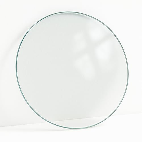 Glasplatte für Runden Transparent Tisch Hartglas Tischplattefür Tisch 80 cm Couchtisch Platte Klar aus Gehärtetem GlasDurchsichtig