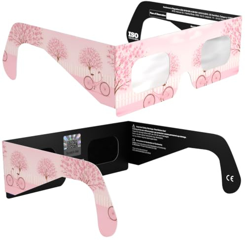 Solar Eclipse Glasses ISO 12312-2 & CE Certified – Safe Solar Viewing for Direct Sun & August 2026 Eclipse | Paper Cardboard Frame, Made in EU | For Kids & Adults