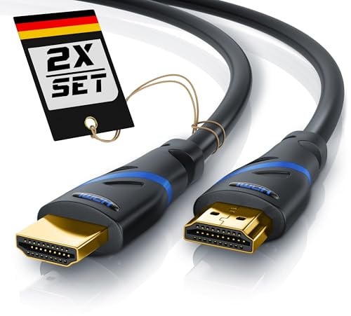 CSL - 10m 2er-Pack 4k HDMI Kabel 2.0b - zertifiziertes Kabel 4k@60Hz - UHD - High Speed Ethernet 18Gbps HDMI 2.0b - 4k, HDR 10+ eARC 3D VRR HDCP 2.2&2.3 Gaming TV PS5 Xbox