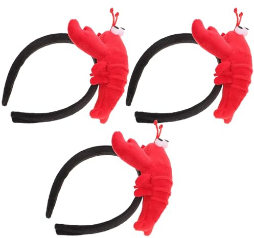 3 Stück-pack Roter Cartoon Haarreif in Krebssform | Cloth Material, Lustiger Kopfschmuck, 3stücke, Adds Fun, Outstanding in A Crowd, Rot