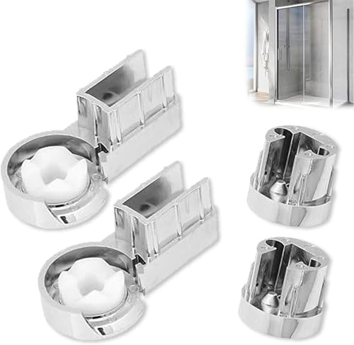 2Pcs Bath Screen Hinges, Bath Screens Hinges-Left and Right Shower, Easy Installation ABS Glass Door Hinges for Bathroom Shower Screens/Upgrades