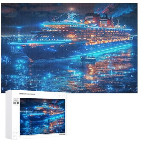 Kreuzfahrtschiff 1000 Teile Puzzles Kinder Und Erwachsene Schiff Navigation Clevere Rätsel Lustig Spielabend Pädagogisch Lernen Geschenk Farbverlauf Druckverringerung 1000 PCS