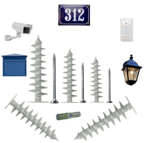 Lot de 10 chevilles isolantes thermiques avec vis et embout, chevilles isolantes sans pré-perçage, pour fixation de façade EPS/XPS (10 pièces, 85 m)