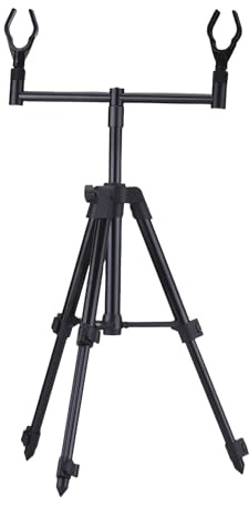 VGEBY Treppiede per Canna da Pesca, Altezza Regolabile 26-62 Cm, in Lega di Alluminio, con Design Pieghevole, Ideale per Pescare su Fango, Sabbia, Rocce e fessure. (RP135-1-S)
