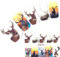 JUSTFOX - Tattoo Nail Art Hirsch Rentier Aufkleber Nagel Sticker