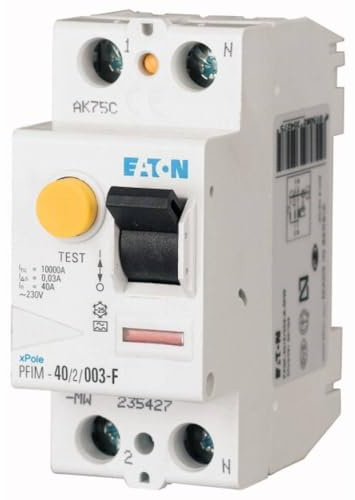 Eaton 187449 FI-Interrupteur, 25 A, Lot de 2, 30 mA, type G/F
