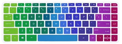 Silicone Keyboard Cover Skin for HP 14-ab 14-ac 14-ad 14-an Series, 14-ab010 / ab166us 14-ac159nr 14-al062nr 14-an010nr / an013nr / an080nr, 14 HP Stream 14-ax010nr, HP ENVY 14-j0 Series (Rainbow)