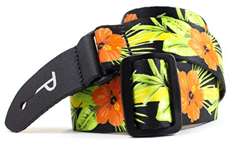 Perri's Leathers Ltd. Leathers UKLPCP-7095 Polyester Ukulele Strap - 1.5, Red Hibiscus rote blume