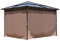 QUICK STAR Metall Garten Hardtop Pavillon 3x3M | Wasserdicht Winterfest Stabil | aus Doppelstegplatten Polycarbonat mit 4 Seitenteilen