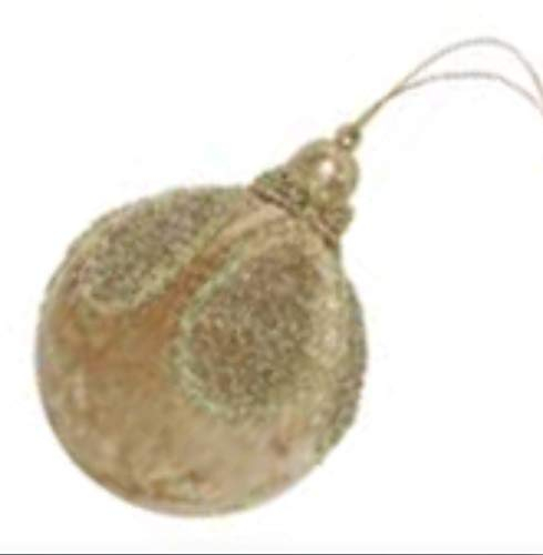 Vas 12 Stück Weihnachtskugeln Vintage aus Samt - Farben Gold und Kupfer