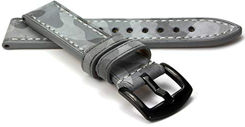 RIOS1931 Hawker Rindsleder Uhrenarmband handgemacht in Deutschland Robust Camouflage,