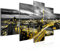 Runa Art Bild Büro Wohnzimmer Berlin Skyline 5 Teilig Stadt Schwarz Gelb Wandbilder auf Vlies Leinwand 004353a