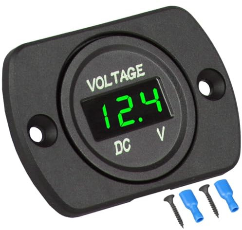 Linkstyle DC Volt Meter 12V, Battery Voltage Gauge 12V, Digital Voltage Meter 12 Volt, Waterproof LED Voltmeter Gauge, Panel Mount Voltmeter for Car Boat Marine Motorcycle Truck RV ATV UTV