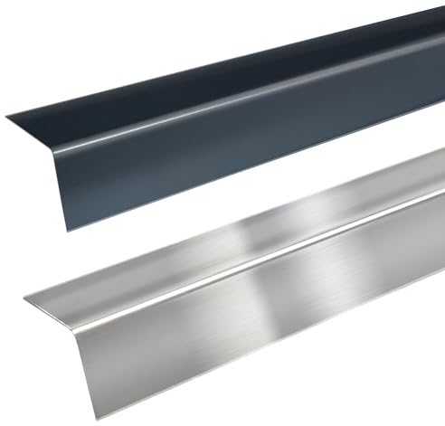 Gastro-Blechdesign Winkelprofil Edelstahl - 1m lang - 2x2cm - 0,8mm stark - K240 geschliffen V2A - Winkelblech Edelstahlwinkel -100cm 1000mm- Kantenschutz Edelstahl Winkelprofil 20x20mm