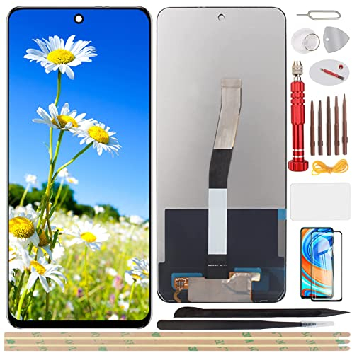 YHXOU 6.67 para Xiaomi Redmi Note 9s Redmi Note 9 Pro Pantalla LCD Juego de digitalizador táctil de repuesto con herramienta de instalación + 1 pieza de cristal templado + 1 película de lente (negro)