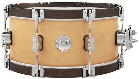 PDP Concept Classic Snare Drum, 6.5x14, Natural/Walnut Hoops