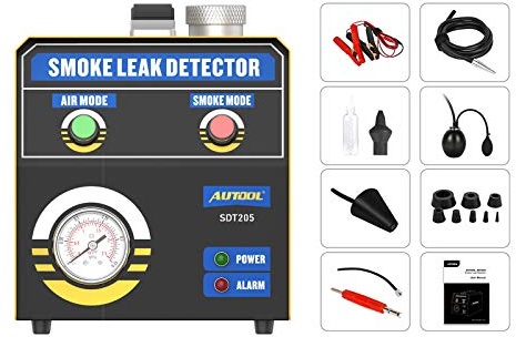 AUTOOL SDT-205 Détecteur de Fuite de Fumée EVAP Voiture DC 12V avec Deux Modes, Testeur/Localisateur de Diagnostic de Fuite de Tuyau de Carburant Automobile pour Tous Les Véhicules