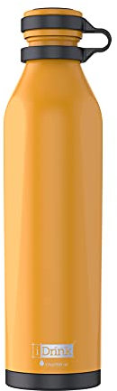 IDRINK® - b-evo Bottiglia termica rivoluzionaria, 3 pareti, bottiglia in acciaio inossidabile con doppio tappo, 500 ML (MANGO MANTEGNA)