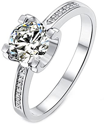 ANAZOZ Pt950 Damen Ring Platin, 1ct Moissanite 4 Klaws Solitär Ehering Damen Echtschmuck