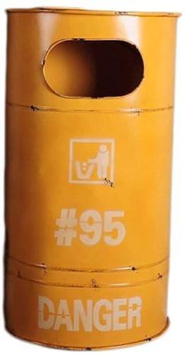 ZQDMYT Loft RetroTrash Can,Iron Industry Wind Garbage Can,Grand Stockage en Forme de Baril de pétrole Poubelles extérieures Recyclage des déchets Poubelles à Compost