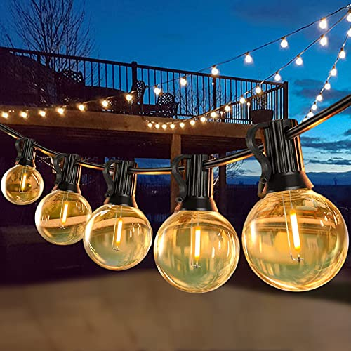 Guirlande Lumineuse Exterieure, 30M Guirlande Guinguette Exterieur avec 60 Ampoules LED & 5 de Rechange, IP44 Imperméable Decoration Extérieur et Intérieur pour Terrasse, Jardin, Chambre, Salon