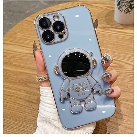 Jacyren Coque de protection pour iPhone 12 Pro Max avec support caché, 6D, placage astronaute, coque de protection à 360° avec support, coque de protection pour iPhone 12 Pro Max