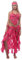 5 Piezas Traje de Danza del Vientre Profesional para Mujer, Conjunto de Accesorios Top y Falda Largas de Gasa para Disfraces India y Fiestas Temáticas, Talla única (Fucsia)