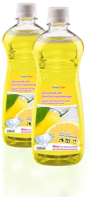 HSP Hanse Shopping 2X 500ml Clever Clean Zitro Geschirrspülmittel + Schwamm Spülmittel Konzentrat