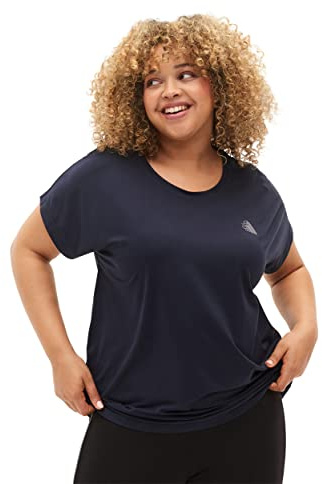 Zizzi Active by Damen Große Größen T-Shirt Kurzarm Gr 50-52 Black