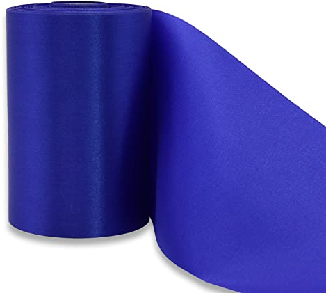 YUNSHANGHE 1 Rollen 9,5cm x 20m Blau Breit Geschenkband zum Dekorieren & Basteln, Große Satinband für Eröffnungszeremonie Stuhlschleifen, Schleifenband für Hochzeit Geburtstag Weihnachten Deko