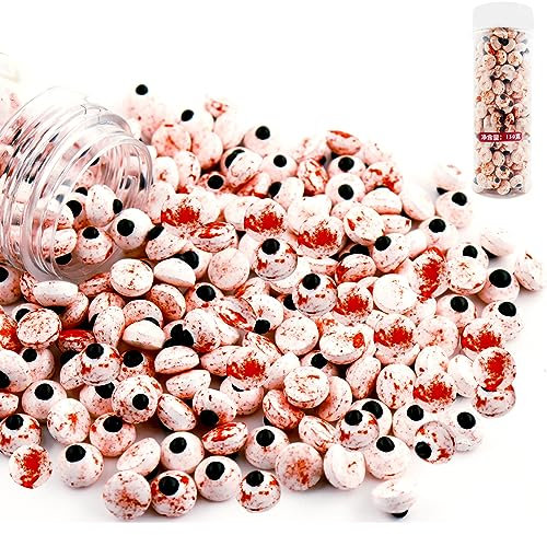 130g Zuckeraugen Halloween Süßigkeiten Tortendeko Essbare Tortenaufleger Zucker Augen Deko Essbar von Cupcake Muffins Cookies Kuchen Topper für Halloween Weihnachten Kindergeburtstage Deko