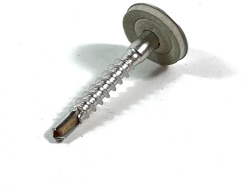 Lot de 100 vis spengler A2 avec pointe de perçage et disque d'étanchéité EPDM (4,5 x 35 mm)