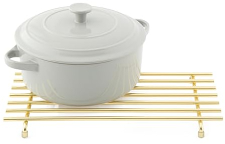 simplywire - Sottopentola - Resistente al calore - Protegge il piano di lavoro della cucina - Grande - Oro chiaro