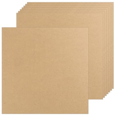 Acidea MDF Platten, 8Stk 30x30cm MDF Platte Holzplatten, 3mm Dünne Holzplatten, Holzbrett Zuschnitt Unbehandelt Sperrholzplatte Basteln, Perfekt für Laser, Durchbrochenes