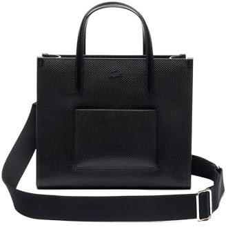 Lacoste Chantaco Small Leather Tote Bag, Sac fourre-Tout Femme, Noir, Taille Unique