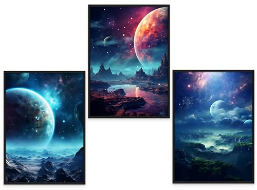 GrowArt - Stilvolle und kreative A3-Poster ohne Rahmen mit abstrakten kosmischen Planeten - eine einzigartige und originelle Wanddekoration für jeden Raum, das perfekte Geschenk für jeden Anlass.