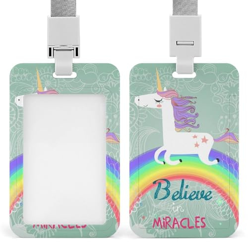 Id-Kartenhalter Arbeitsschildhalter Mit Lanyard Einhörner Id-Kartenhalter Arbeitsschildhalter Mit Lanyard