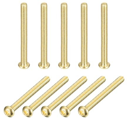 sourcing map Lot de 12 vis à métaux en laiton M3 x 30 mm Phillips à tête cylindrique pour meubles, matériel de bureau, électronique