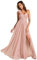 Ever-Pretty Abito Dmigella Donna Linea ad A Abiti Lunghi Donna da Cerimonia Chic Senza Maniche Asimmetrico Rosa 46