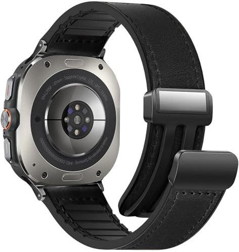 WestEagle Cinturino in pelle magnetica compatibile con Samsung Galaxy Watch 7/6/5/4/ Active 2 40mm 44mm/Watch 6 43mm 47mm/Watch 5 Pro 45mm/Watch 4 Classic 42mm 46mm 20mm cinturino da uomo, Für Ultra,