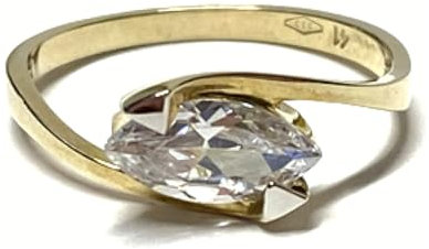 Ring 333/- Gelbgold Zirkonia Glanz Klassiker Solitärring Schmuckring Vorsteckring #56