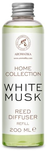 Raumduft Diffuser Nachfüller Weißer Moschus 200ml - Nachfüller für Duftdiffusor - Raumbeduftung - Frischer und langanhaltender Raumduft - Zimmerduft - Diffuser Nachfüllen - Reed Diffuser Refill