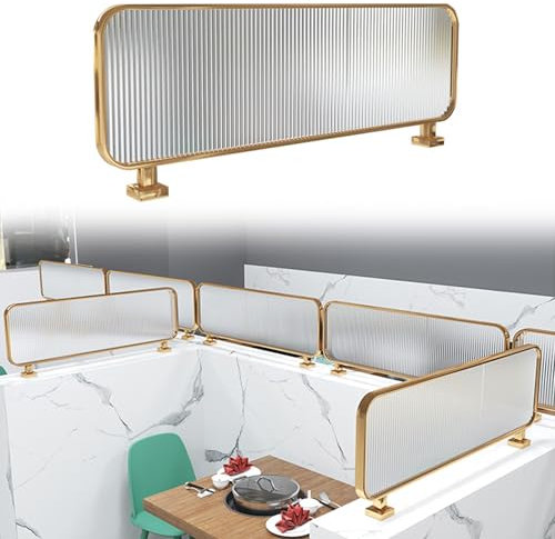 Trennwände Schreibtisch Paravent Raumteiler Innen Trennwand Raumtrenner Sichtschutz Sichtschutzzaun Bildschirm Room Divider for Schlafzimmer Wohnzimmer Küche Büro Restaurant Essbereiche(Gold,80x30cm/3