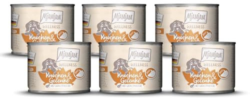MjAMjAM - Premium Nassfutter für Hunde - Wellness - Knochen & Gelenke - Rind, 6er Pack (6x200g), getreidefrei