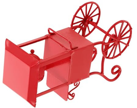 BESTonZON Pretend Play Toy Red Plastic Popcorn Machines for Home Countertop Popcorn Machine Popcorn Cart with Wheels