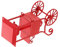 BESTonZON Pretend Play Toy Red Plastic Popcorn Machines for Home Countertop Popcorn Machine Popcorn Cart with Wheels