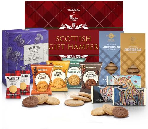 Hattie’s Gifts Luxury Scottish Shortbread Hamper - Biscuit Gift Set Assortment from Walkers, Reids, Deans, Shortbread House of Edinburgh - Thank You, Birthday, Christmas Treat Gourmet Food
