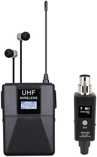 Generico Sistema de monitorización in-ear UHF 20-20 KHzstereo/Mono inalámbrico para pruebas de banda, rendimiento en vivo y guitarra