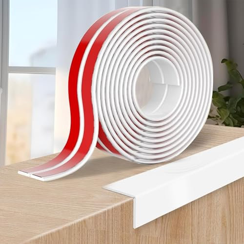 Protection Angle Mur Adhésif, Bandes Corniere en TPE, Plinthe Souple Épaisse en Forme de L Baguette Angle pour Murs, Portes, Cuisine, Fenêtres, Idéal pour Rénovations DIY (Noir, 2cm x 12M)