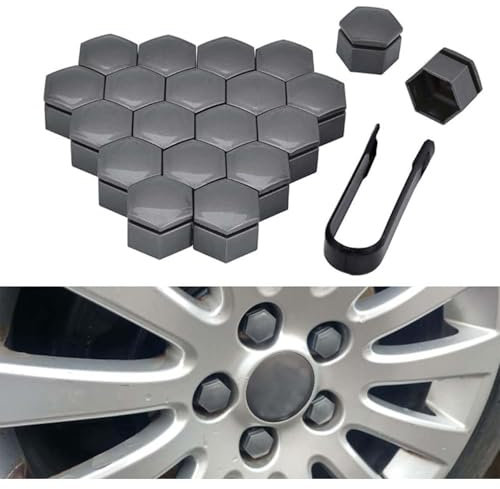 GPKFOLQM 20 Pezzi Copri Bulloni Auto, per Ford Focus 2 Focus 3 4 MK2 MK3 MK4 Kuga Copertura Dado Ruota Pneumatici Tappi Protettivi Tappi Bulloni Ruote Esagonali Copridadi,C-19mm